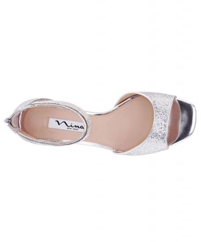 Women's Dezzie Evening Sandals Silver $41.42 Shoes