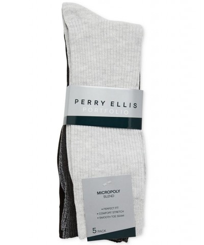 Men's 5-Pk. Ribbed Crew Socks Gray $10.16 Socks