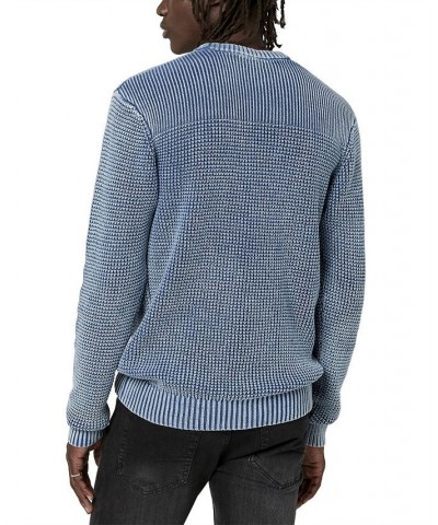 Men's Washy Acid Wash Sweater Blue $18.67 Sweaters