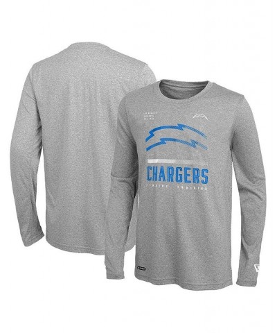 Men's Heathered Gray Los Angeles Chargers Combine Authentic Red Zone Long Sleeve T-shirt $15.60 T-Shirts