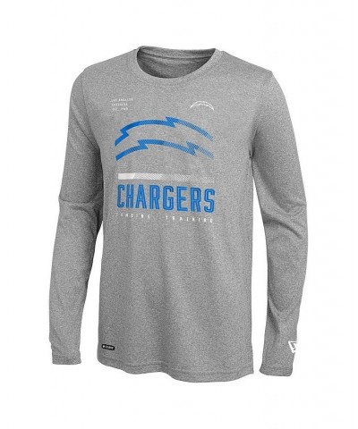 Men's Heathered Gray Los Angeles Chargers Combine Authentic Red Zone Long Sleeve T-shirt $15.60 T-Shirts