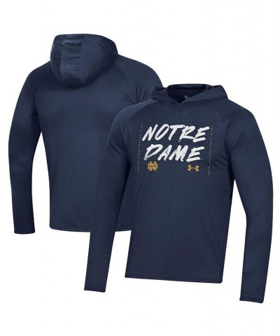 Men's Navy Notre Dame Fighting Irish On Court Shooting Long Sleeve Hoodie T-shirt $32.39 T-Shirts