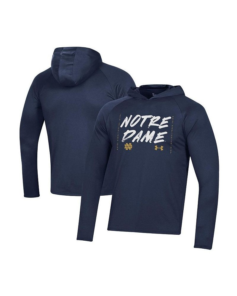 Men's Navy Notre Dame Fighting Irish On Court Shooting Long Sleeve Hoodie T-shirt $32.39 T-Shirts