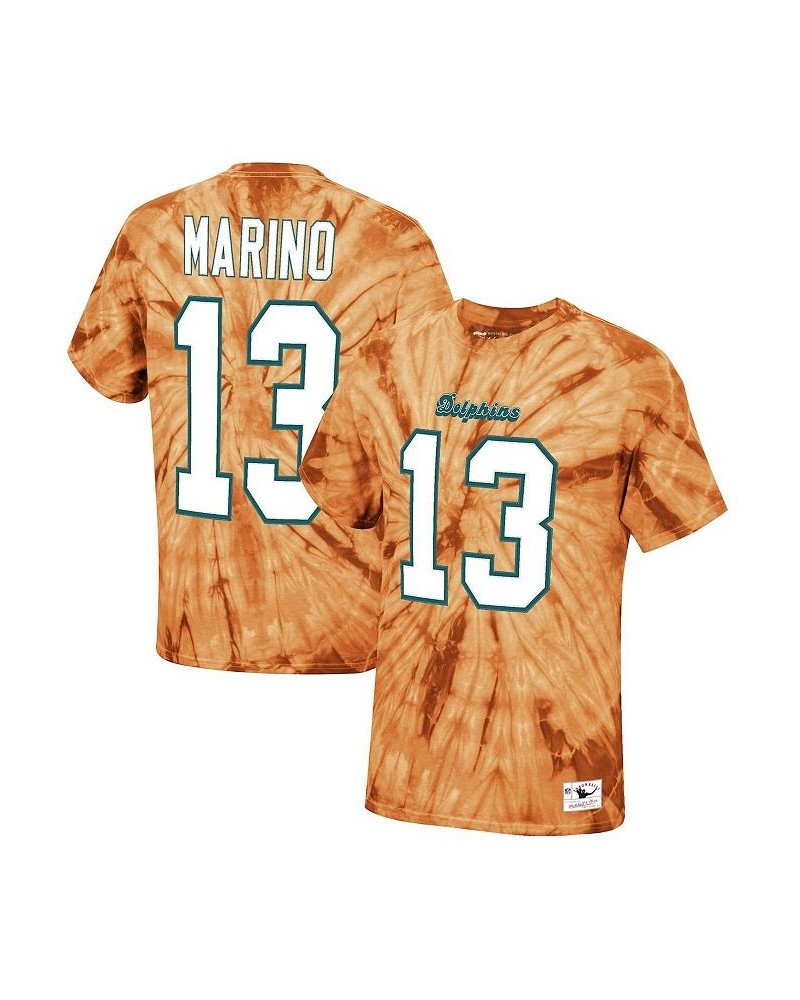 Men's Dan Marino Orange Miami Dolphins Tie-Dye Retired Player Name and Number T-shirt $24.00 T-Shirts