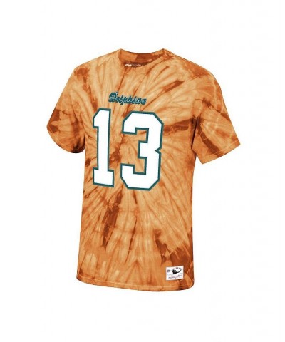 Men's Dan Marino Orange Miami Dolphins Tie-Dye Retired Player Name and Number T-shirt $24.00 T-Shirts