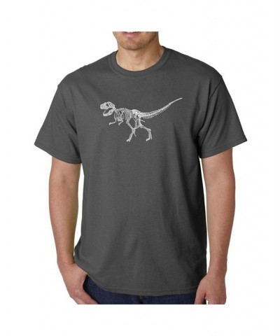 Men's Word Art T-Shirt - Dinosaur T-Rex Skeleton Gray $17.50 T-Shirts