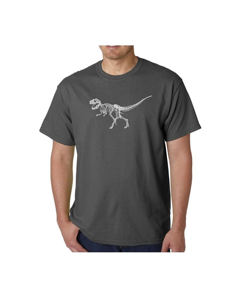 Men's Word Art T-Shirt - Dinosaur T-Rex Skeleton Gray $17.50 T-Shirts