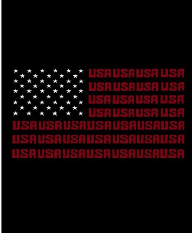 Men's Word Art USA Flag Hooded Sweatshirt Black $32.39 Sweatshirt