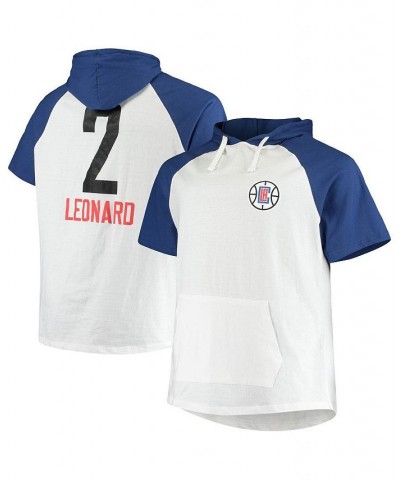 Men's Branded Kawhi Leonard White, Royal LA Clippers Big and Tall Player Raglan Short Sleeve Hoodie $19.20 Sweatshirt