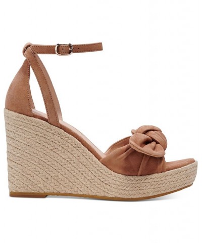 Women's Tianna Wedge Sandals Brown $64.48 Shoes