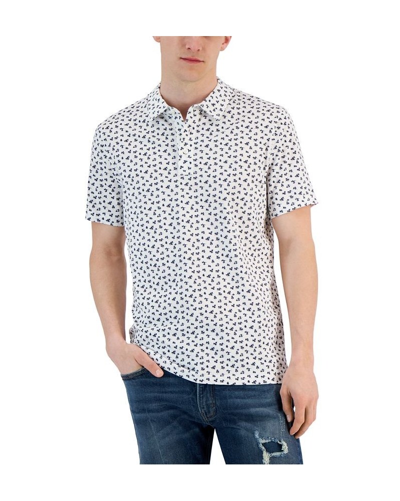 Men's Modern-Fit Field Print Polo Shirt White $34.78 Polo Shirts