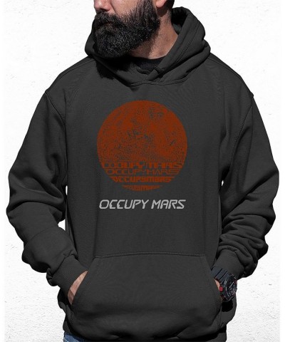 Men's Occupy Mars Word Art Hooded Sweatshirt Gray $29.40 Sweatshirt