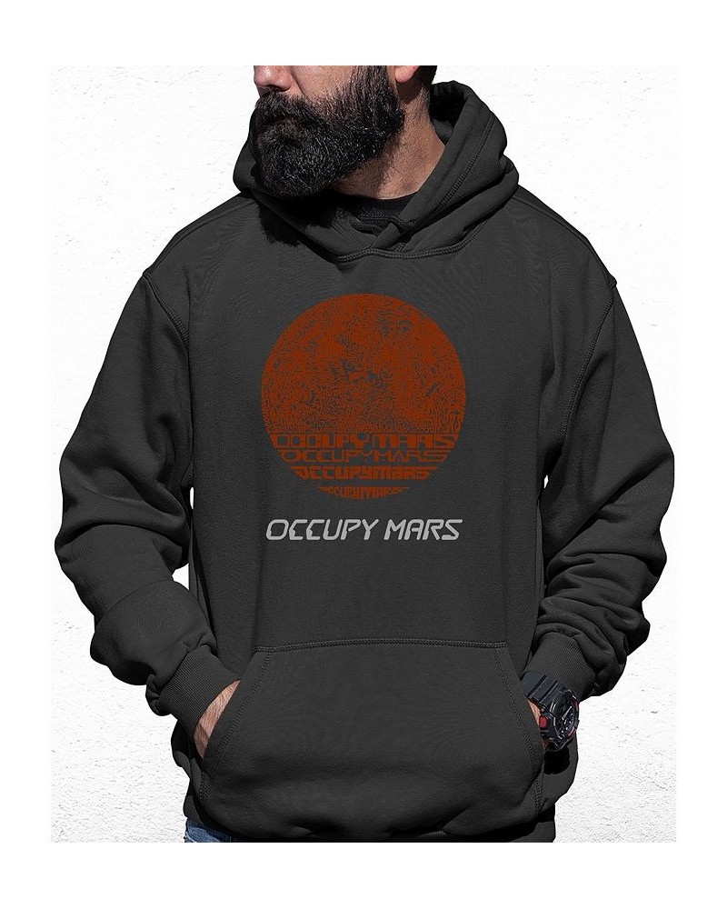 Men's Occupy Mars Word Art Hooded Sweatshirt Gray $29.40 Sweatshirt