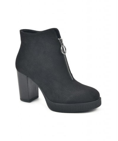 Women's Thoughtful Heeled Ankle Booties Black $22.47 Shoes