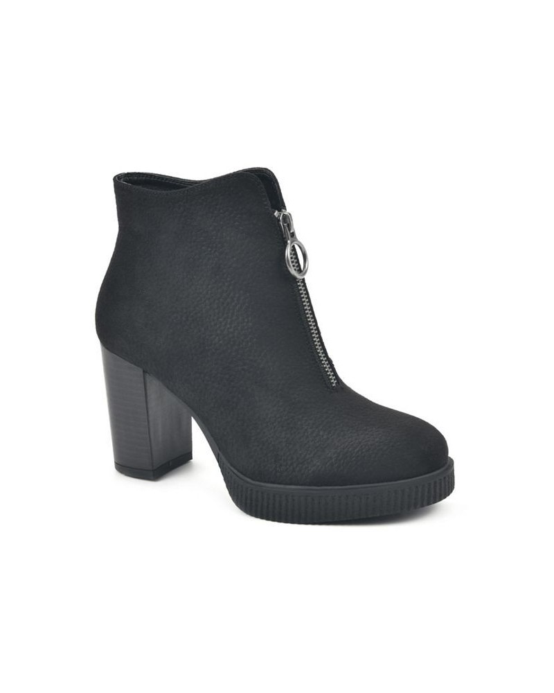 Women's Thoughtful Heeled Ankle Booties Black $22.47 Shoes