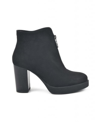 Women's Thoughtful Heeled Ankle Booties Black $22.47 Shoes