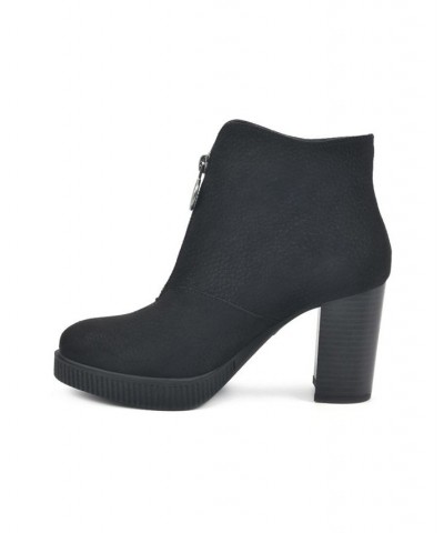 Women's Thoughtful Heeled Ankle Booties Black $22.47 Shoes