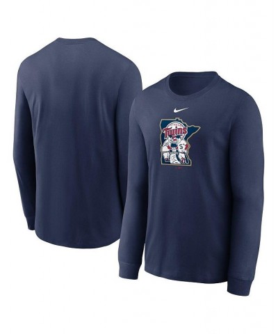 Men's Navy Minnesota Twins Alternate Logo Long Sleeve T-shirt $20.00 T-Shirts