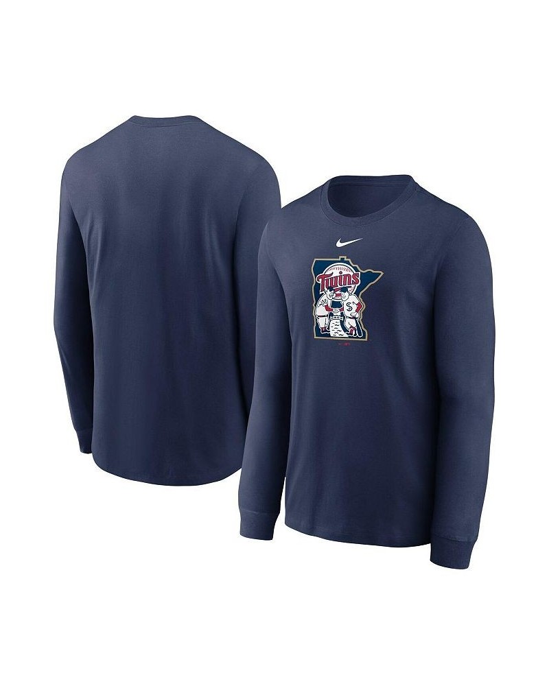 Men's Navy Minnesota Twins Alternate Logo Long Sleeve T-shirt $20.00 T-Shirts