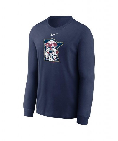 Men's Navy Minnesota Twins Alternate Logo Long Sleeve T-shirt $20.00 T-Shirts