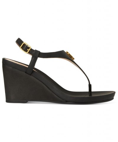 Women's Jeannie Wedge Sandals Black $32.55 Shoes