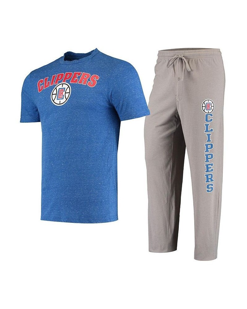 Men's Gray, Royal LA Clippers Top and Pants Sleep Set $38.49 Pajama