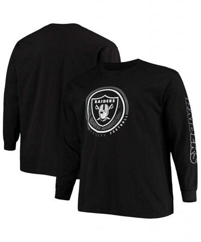 Men's Big and Tall Black Las Vegas Raiders Color Pop Long Sleeve T-shirt $18.80 T-Shirts