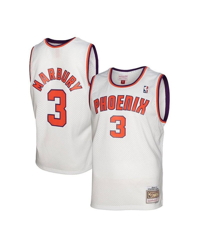 Men's Stephon Marbury White Phoenix Suns 2002-03 Hardwood Classics Swingman Jersey $46.40 Jersey