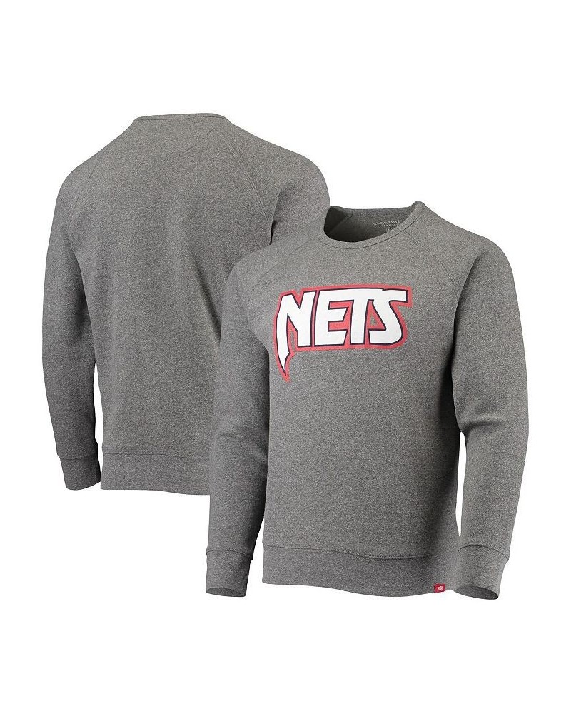 Men's Heathered Gray Brooklyn Nets Moments Mixtape Harmon Raglan Pullover Sweatshirt $43.99 Sweatshirt