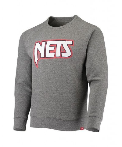 Men's Heathered Gray Brooklyn Nets Moments Mixtape Harmon Raglan Pullover Sweatshirt $43.99 Sweatshirt