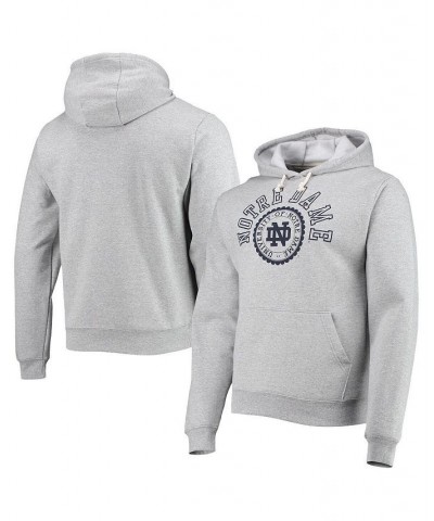 Men's Heathered Gray Notre Dame Fighting Irish Seal Neuvo Essential Fleece Pullover Hoodie $30.75 Sweatshirt