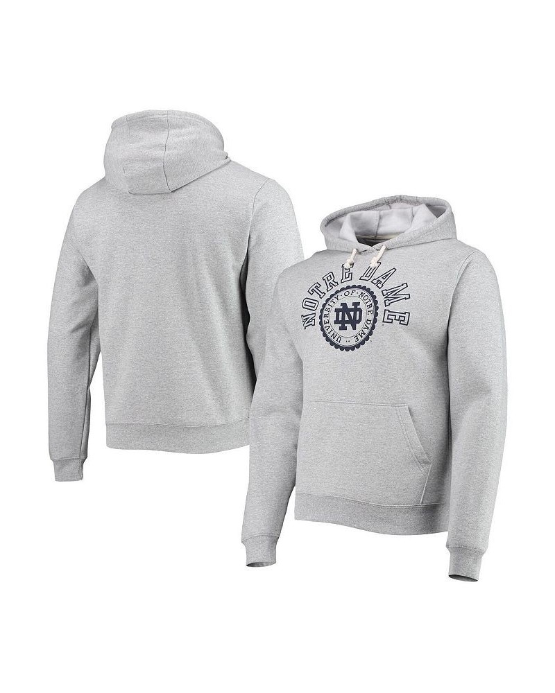 Men's Heathered Gray Notre Dame Fighting Irish Seal Neuvo Essential Fleece Pullover Hoodie $30.75 Sweatshirt