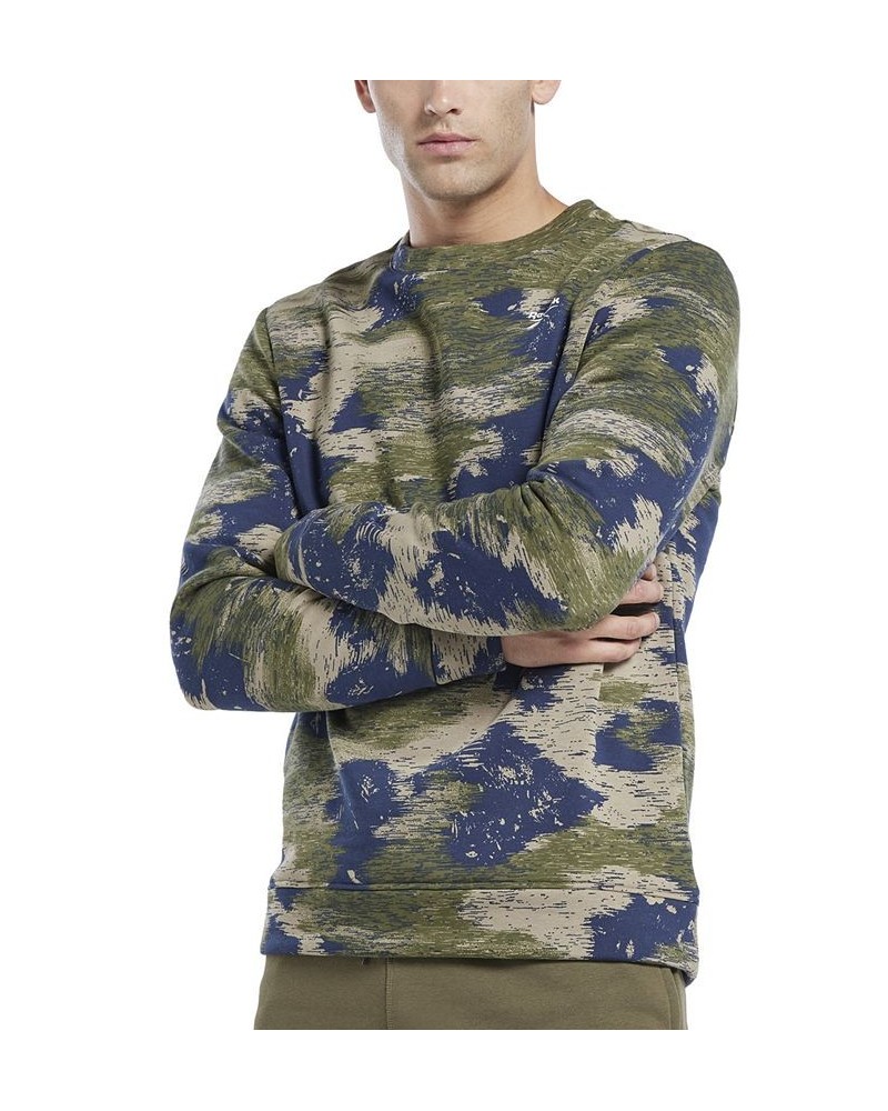 Men's Modern-Fit Camo Crewneck Sweatshirt Green $31.35 Sweatshirt