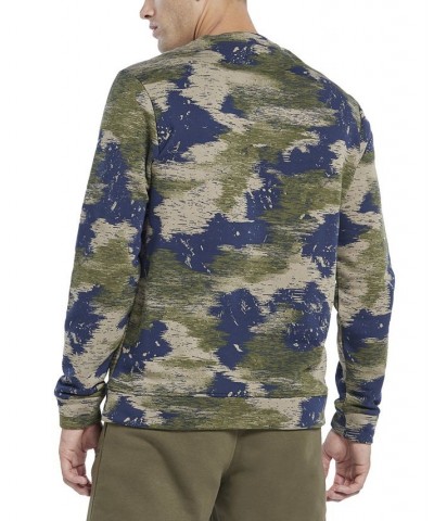 Men's Modern-Fit Camo Crewneck Sweatshirt Green $31.35 Sweatshirt