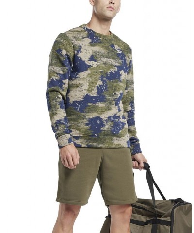 Men's Modern-Fit Camo Crewneck Sweatshirt Green $31.35 Sweatshirt