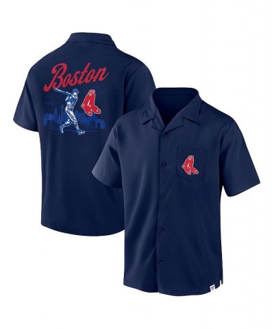 Men's Branded Navy Boston Red Sox Proven Winner Camp Button-Up Shirt $33.00 Shirts