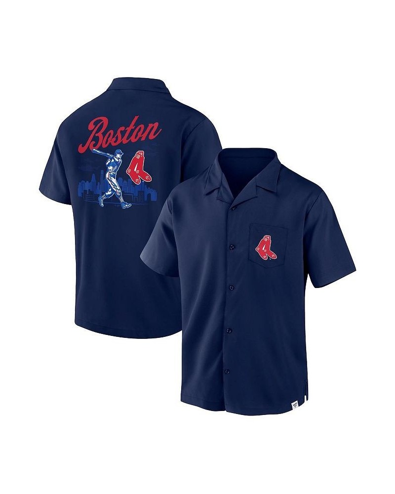 Men's Branded Navy Boston Red Sox Proven Winner Camp Button-Up Shirt $33.00 Shirts