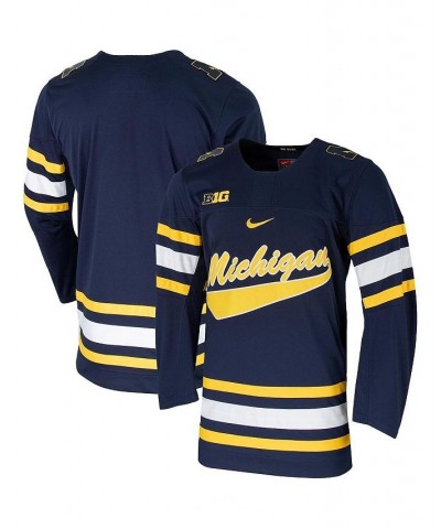Men's Navy Michigan Wolverines Replica Team Hockey Jersey $60.20 Jersey
