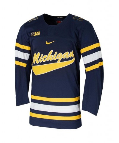 Men's Navy Michigan Wolverines Replica Team Hockey Jersey $60.20 Jersey