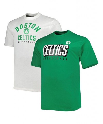 Men's Branded Kelly Green and White Boston Celtics Big and Tall Two-Pack T-shirt Set $41.59 T-Shirts