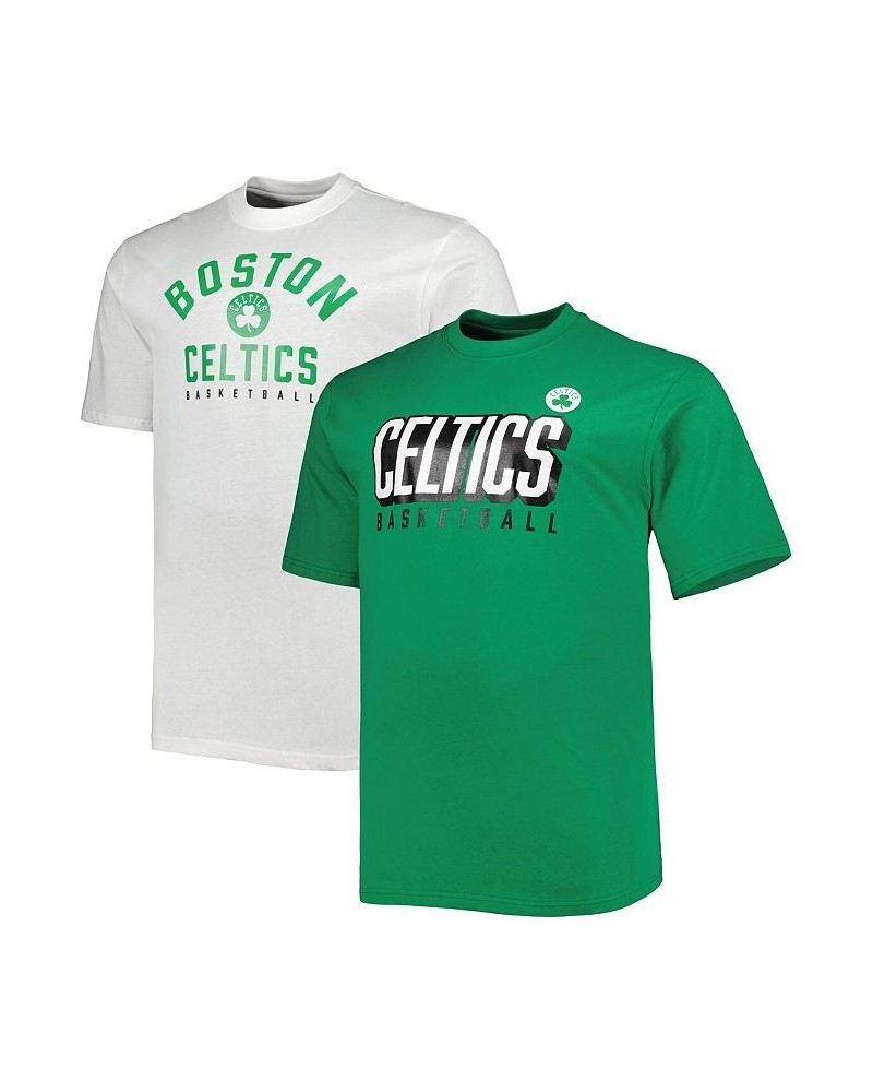 Men's Branded Kelly Green and White Boston Celtics Big and Tall Two-Pack T-shirt Set $41.59 T-Shirts