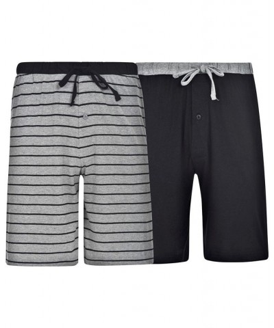 Men's Big and Tall Knit Jam, 2 Pack Black and Grey Stripe/Solid Black $13.33 Pajama