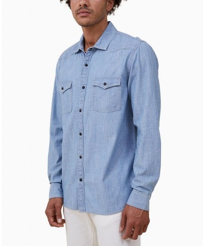 Men's Dallas Long Sleeve Shirt Blue $35.69 Shirts