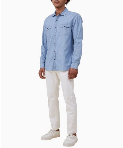 Men's Dallas Long Sleeve Shirt Blue $35.69 Shirts