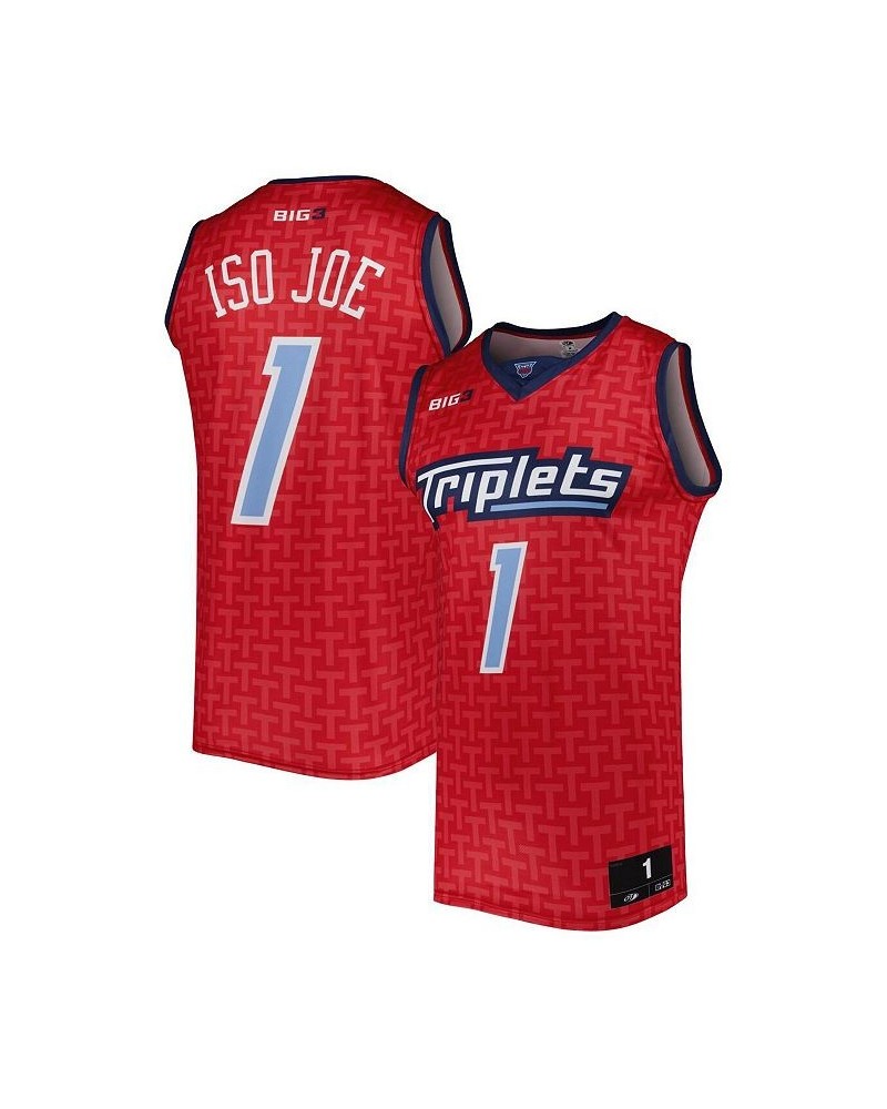 Men's Iso Joe Red Triplets Replica Jersey $38.25 Jersey