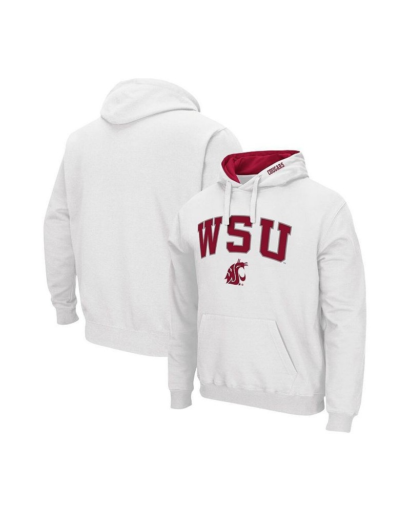 Men's White Washington State Cougars Arch and Logo 3.0 Pullover Hoodie $25.84 Sweatshirt