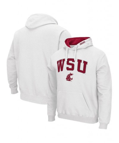 Men's White Washington State Cougars Arch and Logo 3.0 Pullover Hoodie $25.84 Sweatshirt