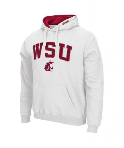 Men's White Washington State Cougars Arch and Logo 3.0 Pullover Hoodie $25.84 Sweatshirt