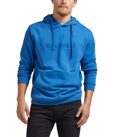 Men's Logo Hoodie Sweatshirt Blue $29.58 Sweatshirt