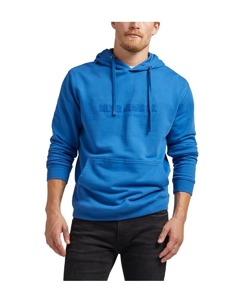 Men's Logo Hoodie Sweatshirt Blue $29.58 Sweatshirt